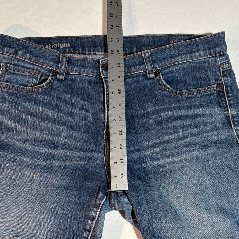 JCPenney Women's Slim Straight Leg Stretch Blue Jeans 32/14 - Picture 8 of 16